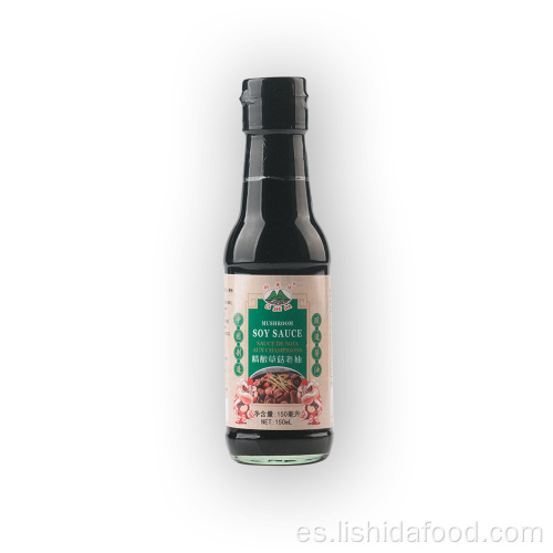 Salsa de soja oscura de champiñones de botella de vidrio de 150 ml